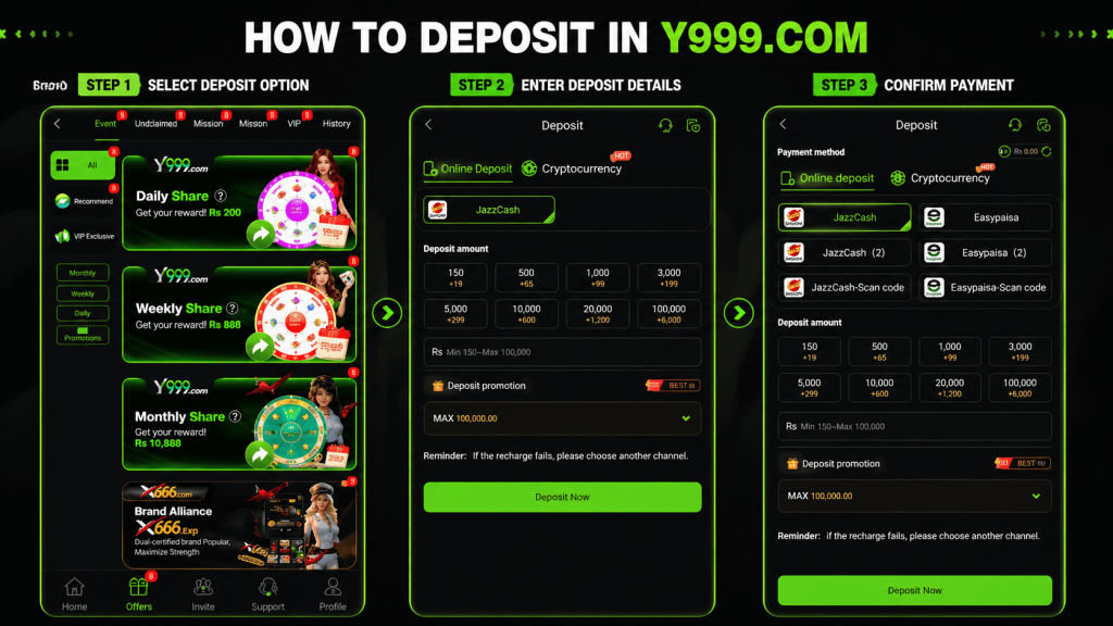 Y999 Game withdrawal JazzCash EasyPaisa wallet